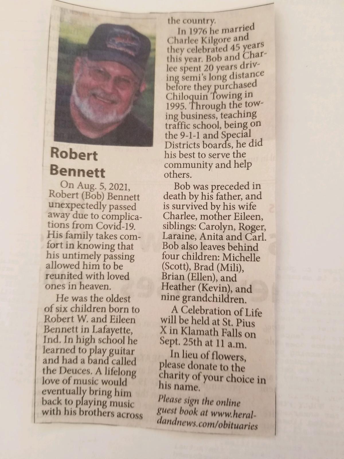 Robert Bennett Obituary